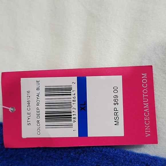 Vince Camuto Womens Vibrant Blue Crew Neck Sweater Size XL NWT - Picture 4 of 7